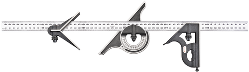 9M-600 600mm Combination Set with Square, Center and Non-Reversible Protractor Head and Blade