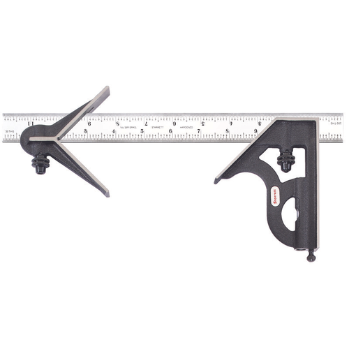 11HC-12-16R 12" Combination Square with Square and Center Head