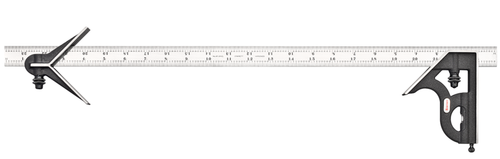 11HC-24-4R 24" Combination Square with Square and Center Head