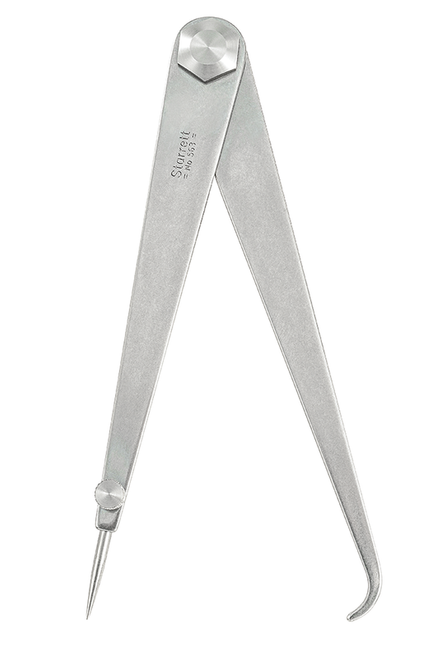 563-6 Firm-Joint Hermaphrodite Caliper, 6" Size and Capacity, Flat Leg