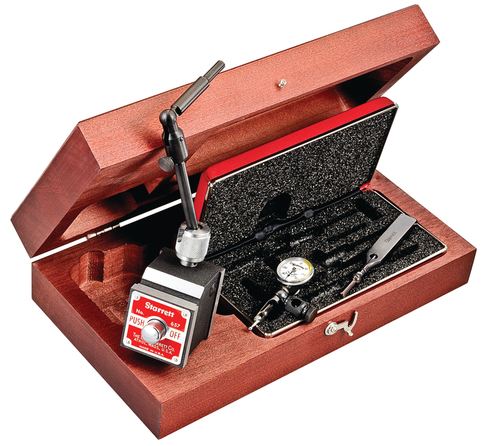 657MBZ Magnetic Base and Post Assembly with 711MFSZ Indicator, PT07101F Body Clamp and Wood Case