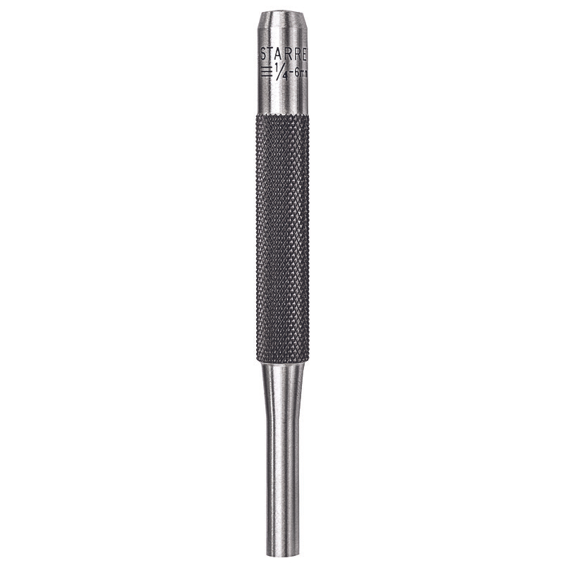 Starrett 117AA Center Punch With Round Shank, 3" Length, 1/16" Tapered Point Diameter