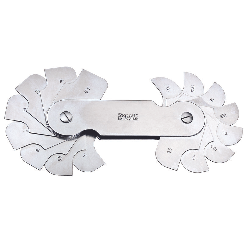 272MB Fillet or Radius Gage, 5.5-13mm Range (Concave and