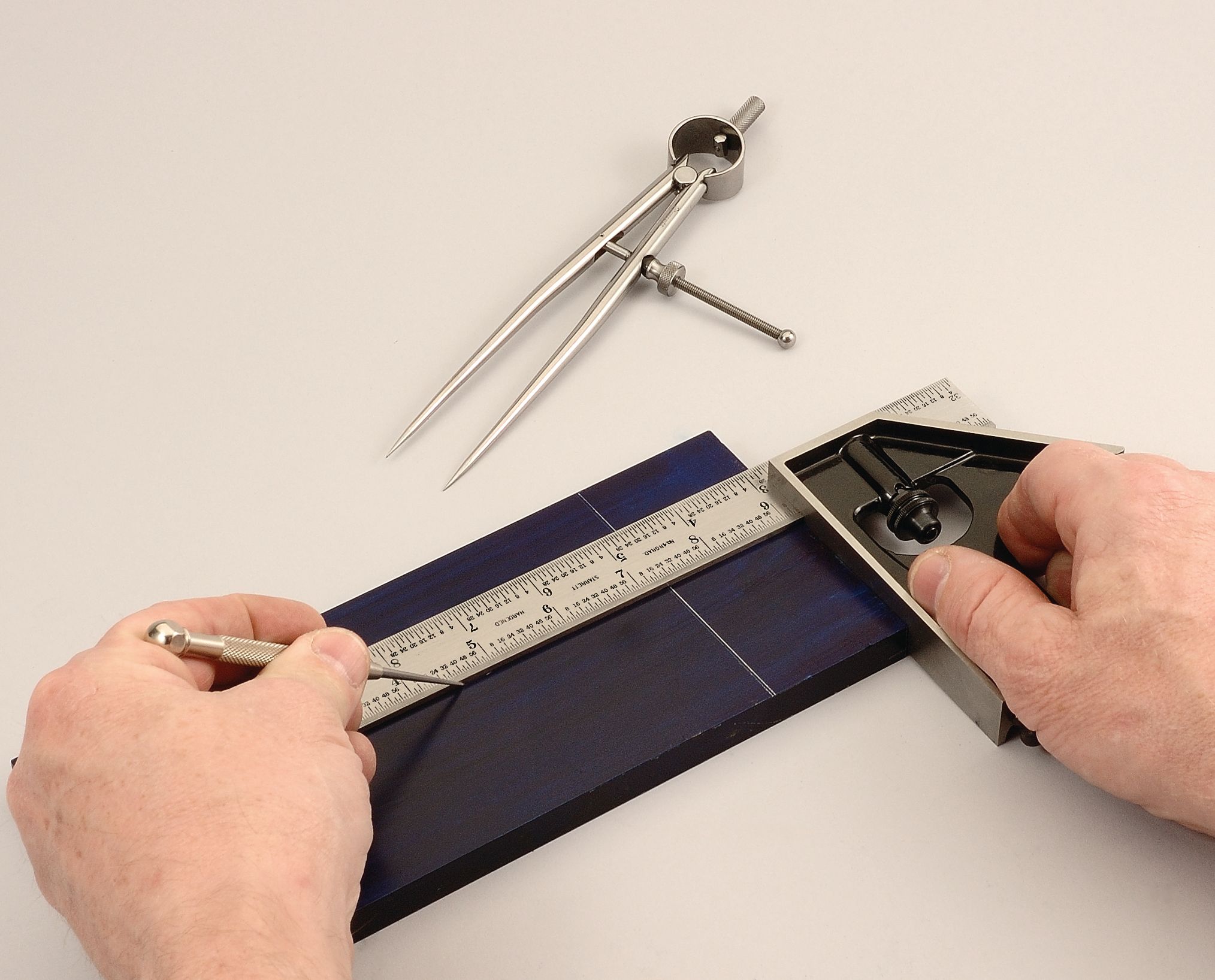 Squadra Combinata Starrett C9-12-4R - 30.5 Cm Con Teste In Ghisa E Goniometro - Foto 4