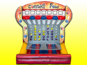 "Interactive Shoot and Score Connect Four game for kids at an event"