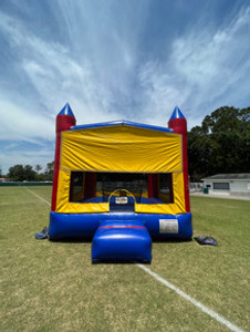Colorful Castle Bounce House inflatable rental — perfect for kids’ parties, school events, and outdoor celebrations.