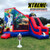 "Interactive Space Camp Combo Bounce House with space camp decorations and bounce area"