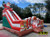 "Christmas playland with snowy slides and holiday decorations"