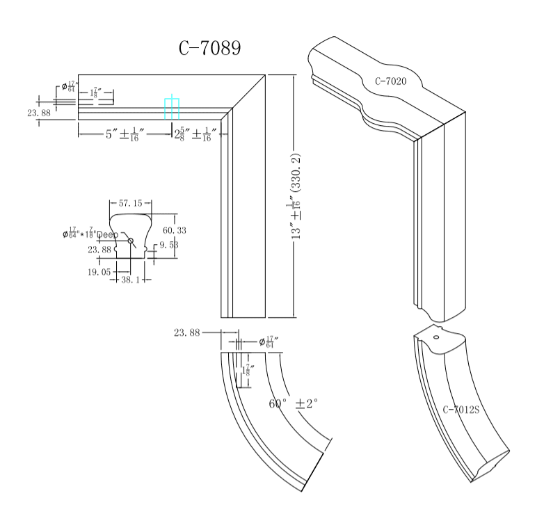 C-7089 Gooseneck 2 Riser with Tandem Cap