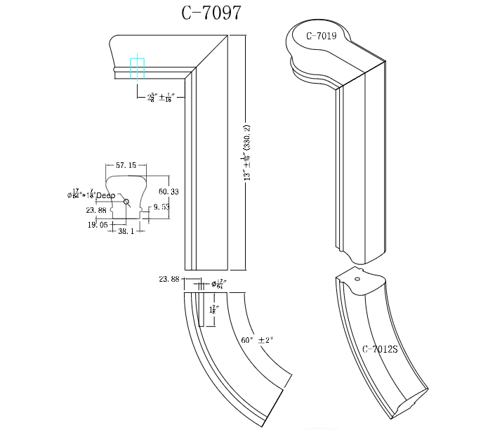 C-7097 Gooseneck 2 Riser with Cap