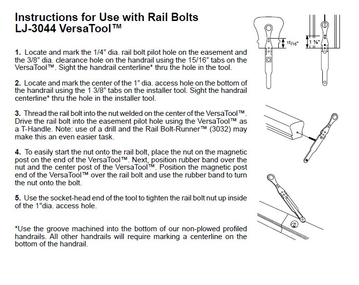 LJ-3044 Versa Tool Rail Bolt Wrench