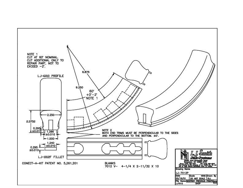 LJ-7012P Conect-A-Kit Plowed Upeasing for LJ-6010