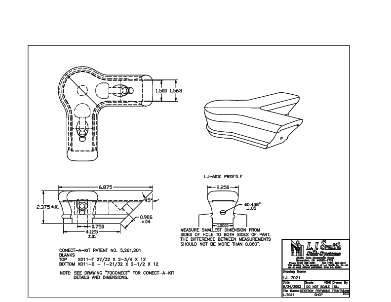 LJ-7021 Conect-A-Kit Quarterturn Newel Cap for LJ-6010