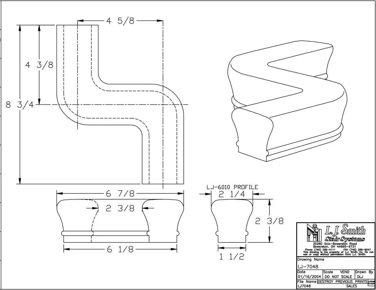 LJ-7048 Right Hand "S" Fitting for LJ-6010