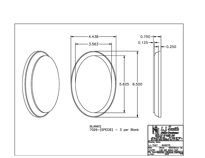 LJ-7027 Oval Rosette