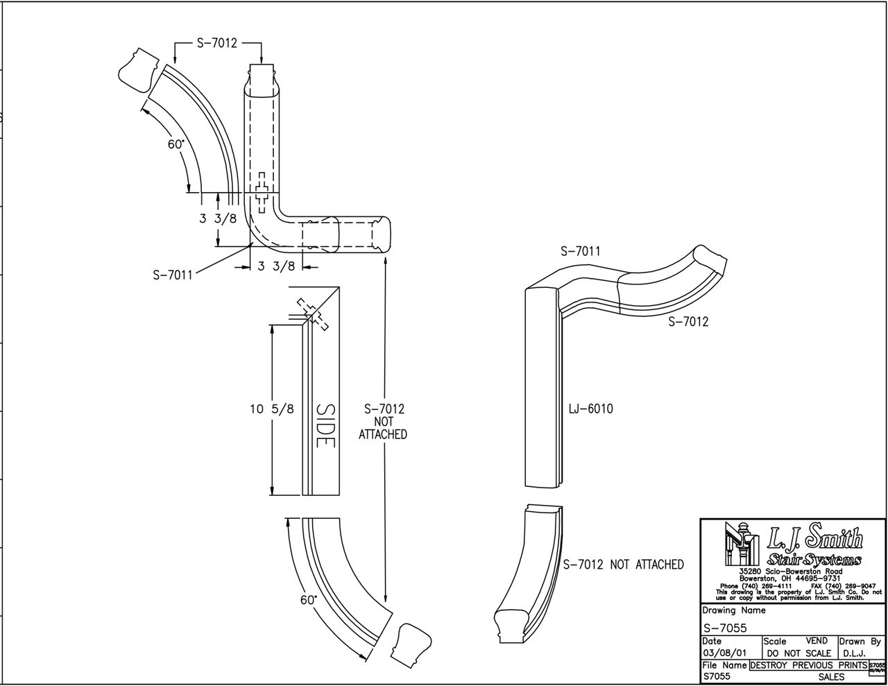 S-7055 Traditional S-Line Right Hand Gooseneck 2 Riser No Cap for LJ-6010