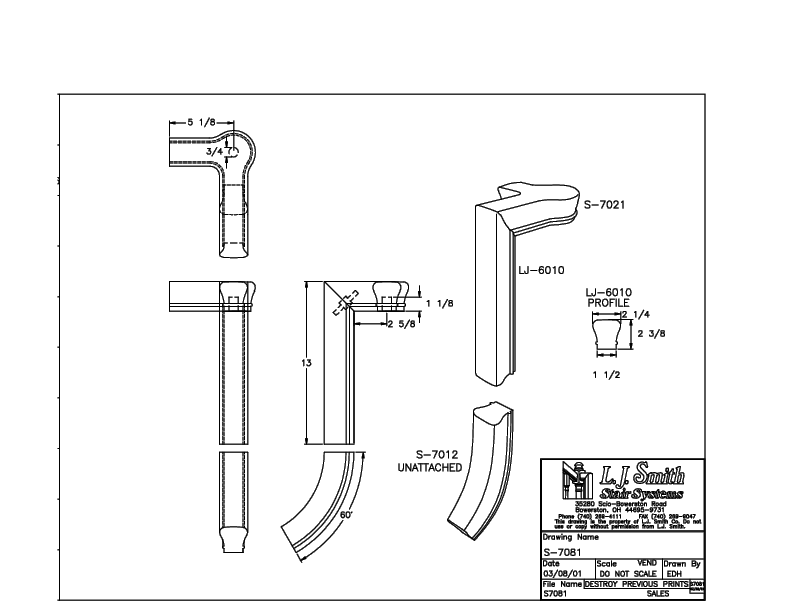 S-7081 Traditional S-Line Left Hand Gooseneck 2 Riser With Cap for LJ-6010