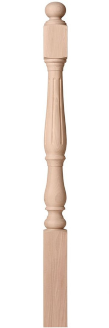 #4742F 3 1/4" X 72" Fluted 5" 10" or 13" Top Block Newel Post.