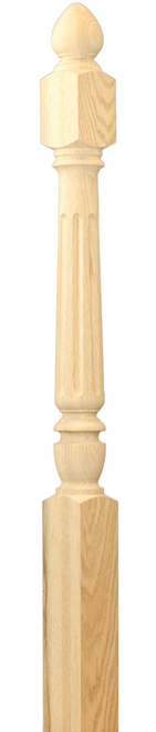C-4285 Chippendale 3 1/2" x 60" (Flute) Angle / Landing Newel C-4285 Chippendale 3 1/2" x 60" (Flute) Angle / Landing Newel