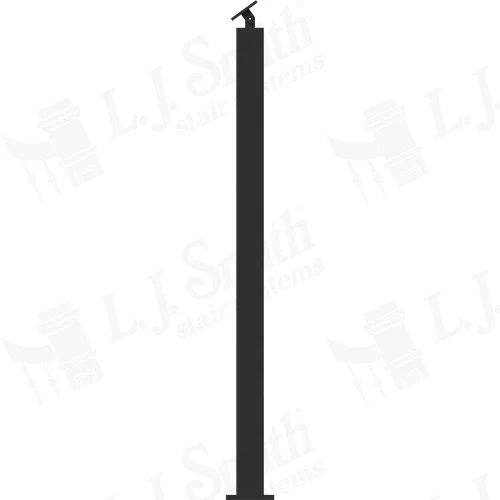 CR-310U-36 Low Sheen Black Rake Up Metal 2" Newel Post (10 Holes)