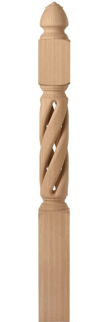 #CSN120 White Oak 5 1/2" X 48" Block Top Newel Post