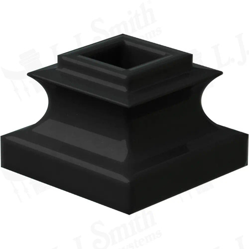 LI-ALFSH01 Satin Black Flat Shoe for 1/2" Square Iron Baluster.