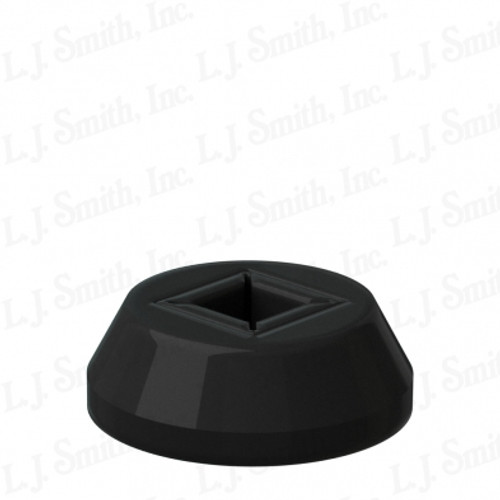 LI-ALRD201 Satin Black Round Shoe for 1/2" or 9/16" Square Iron Balusters.