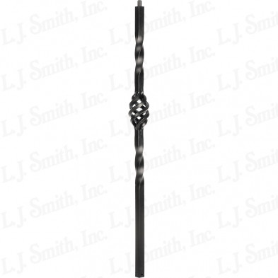 LIH-NWLBASK48 Single Basket Iron Newel