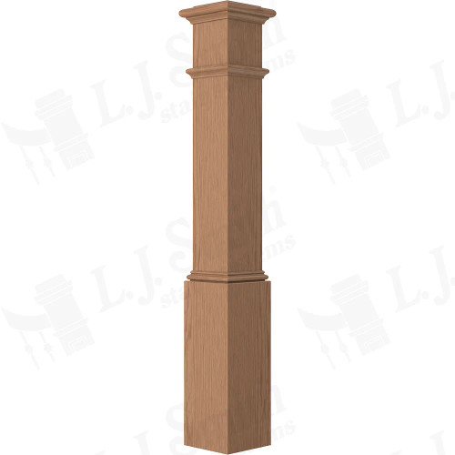 LJ-4092 Premium Specie Plain Box Newel 7 1/2" x 53 1/2".