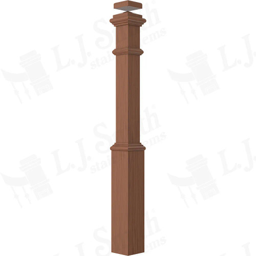 LJ-4391 Cherry 5 1/2" x 56" Box Newel w/Interchangeable Cap