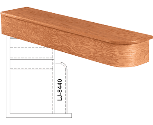 LJ-8440-60 LJ-Smith 60" Starter Step, with 7 1/4" Radius (Reversible)