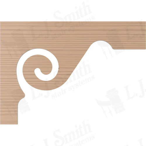 LJ 7029 Poplar Scrolled Stair Bracket