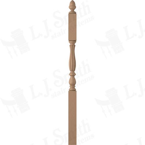 LJB-3945 3 1/4" X 58" Bristol Second Floor Landing Beaded Newel.