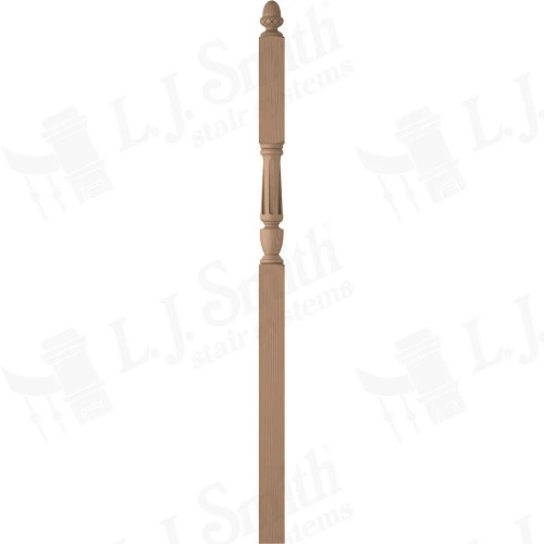 LJF-3046 3 1/2" X 73" Intermediate Landing Fluted Newel