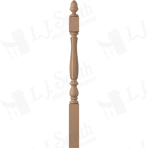 LJF-3940 3 1/4" X 48" Bristol Shortest Utility Fluted Newel.