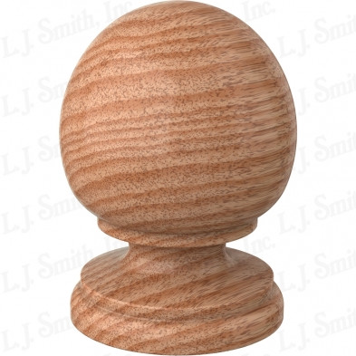 LJ-9008 Red Oak Colonial Balltop Finial for Box Newels