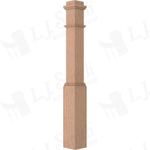 LJ-4091 Primed Traditional Style Box Newel Plain
