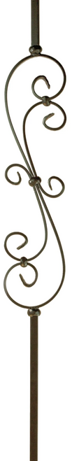 MEGA-601 2881 MEGA Skinny Scroll 3/4" Iron Baluster