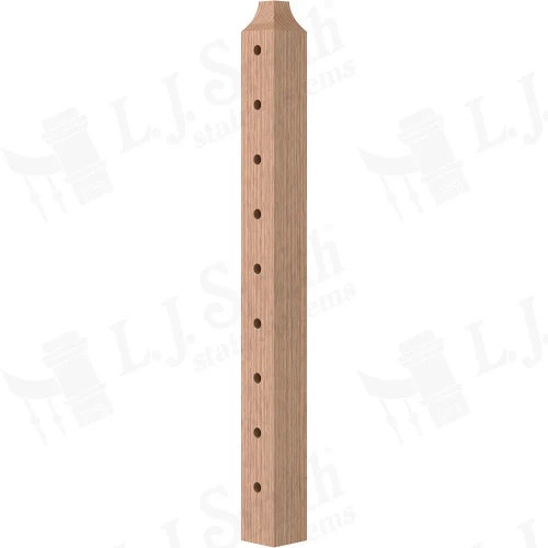 TL-420-42 Level Center 3 1/2" x 40 3/8" Tube System Newel Post (9 Holes)