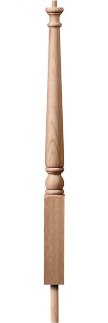 #1607 Square Base 37" Traditional Pin To Pin Newel