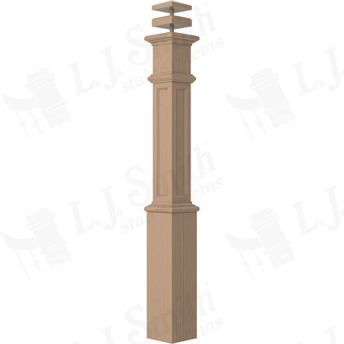 LJRC-4591 Recessed Panel 6-1/4" x 55" Box Newel