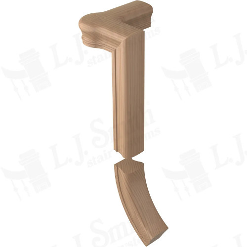 S-7786 White Oak Traditional "S-Line" Right Hand Gooseneck 2 Riser With Cap