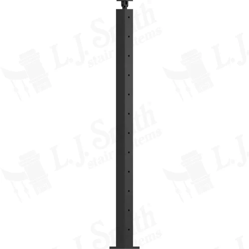 CL-320-42 Low Sheen Black Level Pass Through 2" Metal Newel Post. (12 Hole)