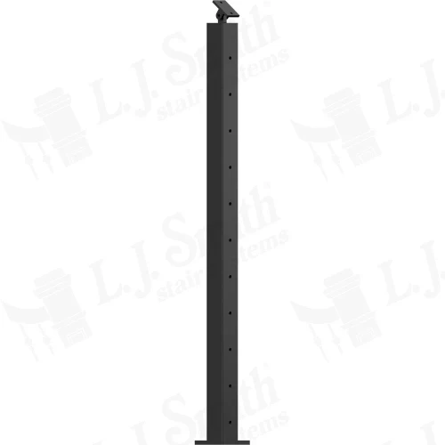 CR-310D-39 Low Sheen Black Rake Down Metal 2" Newel Post (11 Holes)