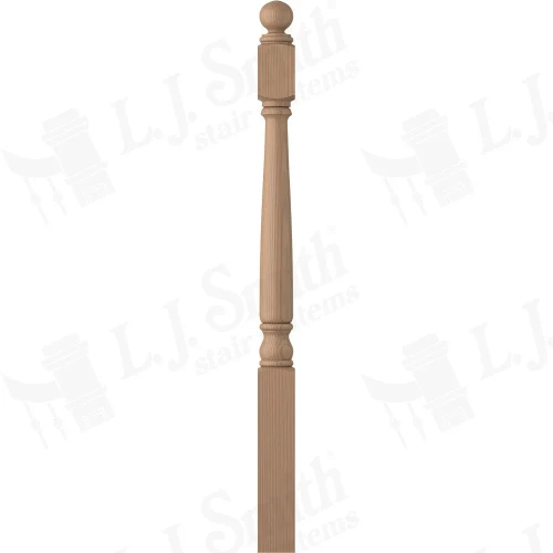 LJ-4180BT Poplar 3 1/4" X 47 5/8" Shortest Utility Newel. (Ball Top)