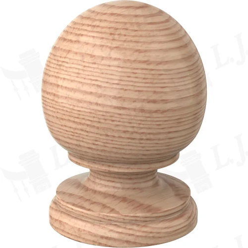 LJ-9008 Hemlock Colonial Balltop Finial for Box Newels