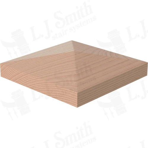 LJ-9301 Hard Maple Chamfered Top Plate for Box Newels