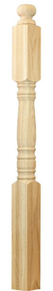 C-4003 Hampton 3 1/2" x 59 1/2" Landing Newel 16" Top Block