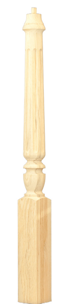 C-4275 Chippendale 3 1/2" x 60" (Flute) Angle / Landing Newel C-4275 Chippendale 3 1/2" x 60" (Flute) Angle / Landing Newel