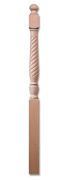 #4442T Twisted Carolina 3 1/2" X 60" Newel Post.